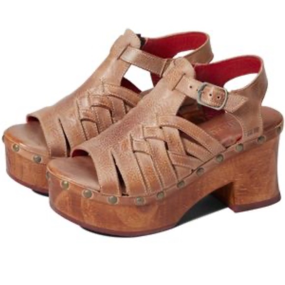Bed Stu Rhonda Leather Platform Clog Sandals - Picture 2 of 8
